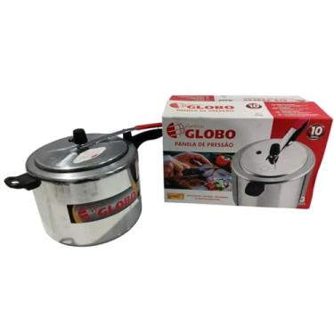 Imagem de Panela de Pressão em Alumínio Polido, 10 Litros, Sistema de Segurança, 45 x 25 cm