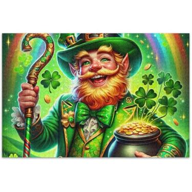 Imagem de Dia de São Patrício Trevo Adultos Quebra-cabeça 1000 peças Amigos Família Jogos Presentes Hard Puzzle Animal Art Decor