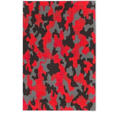 Imagem de Quebra-cabeça abstrato vermelho preto cinza manchas para adultos 500 peças, quebra-cabeça de jogos tecnológicos, natureza, adultos, pintura de arte animal, 500 peças, 52 x 37,8 cm