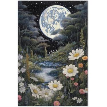 Imagem de Quebra-cabeças de jardim iluminadas pela lua para adultos, 1000 peças, brinquedo de arte, quebra-cabeças divertidos, amigos, família, jogos, presentes