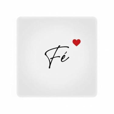 Imagem de Luminária Box Slim LED USB Fé, Branca, 20x18x5cm, com Fita LED e Coração Decorativo, Iluminação Difusa para Quarto e Escritório