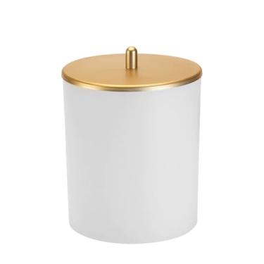 Imagem de Kit Dispenser Detergente e Bucha + Lixeira 5 Litros Cozinha Pia (LIXEIRA BRANCO/DOURADO)