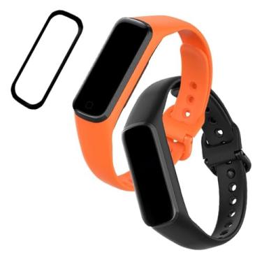 Imagem de 2 Pulseiras de Silicone marca 123smart Compativel com Galaxy Fit 2 Sm-r220 + Pelicula 3d nanogel