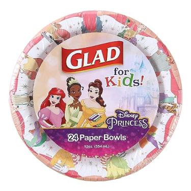Imagem de Glad Tigelas de papel para lanches infantis Disney Princess de 355 ml - Magic is in All of Us - Tigelas descartáveis duráveis, à prova de imersão e podem ser usadas no micro-ondas - 24 quilates a