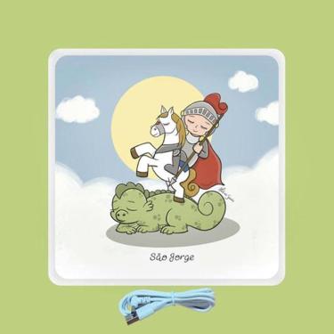 Imagem de Ilumine Seu Espaço Com A Charmosa Luminária Box Usb São Jorge Para Decoração E Leitura