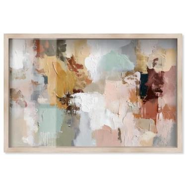 Imagem de Color of Earth I Shadowbox Print Abstract Wall Art por Art Remedy, moldura loira, 63 x 43 cm