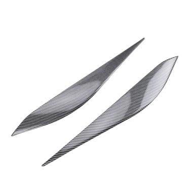 Imagem de EVGATSAUTO 2 Pçs Farol Sobrancelhas Abs Material Farol Pálpebras Capa Guarnição para Mk8 2017 2023 Com Suporte Adesivo para Fácil Instalação (Estilo Fibra de Carbono)