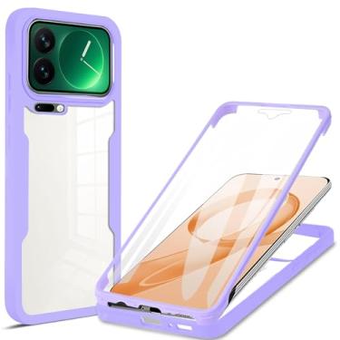 Imagem de Ephoou Capa transparente para Xiaomi 17 Pro Max com protetor de tela, camada dupla, proteção total à prova de choque, à prova de poeira, tudo incluído, capa para Xiaomi 17 Pro Max QB-roxa