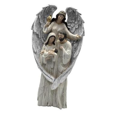 Imagem de KiBcsLic Estatueta de Anjo, Presente Religioso, Coleção de Estátuas, Peça Central, Enfeite de Lareira Natalino, Decoração de Mesa para Festas, L Silver, Tamanho real