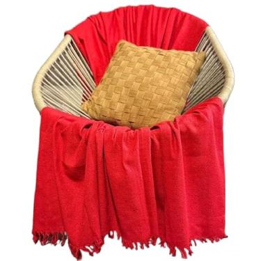 Imagem de Manta para Sofá Gigante 2,40x1,80m Casal Algodão Macio Decorativa(Vermelho)