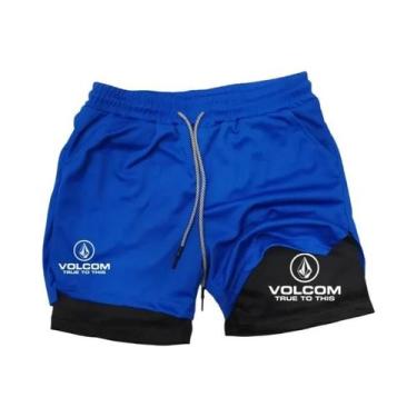 Imagem de Shorts De Corrida Cristã Masculinos VOLCOM Com Estampa 2 Em 1 Para Tre