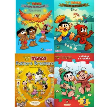 Imagem de Turma da Mônica - 4 vol: Folclore Brasileiro, A Cigarra e a Formiga, L