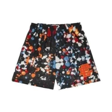 Imagem de Bermuda De Basquete Masculina Preta Com Estampa Em Malha EE NEW YORK C