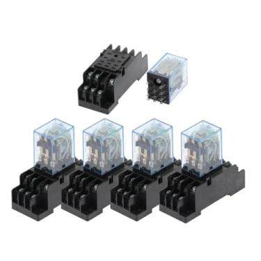 Imagem de MY3NJ HH53P AC DC MY3NJ HH53P AC DC 12V 24V 110V 220V AC Coil Power Relay Mini Relays 11 Pins 5A With PYF11A Socket Base 5 Set(DC 36V)