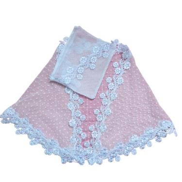 Imagem de Véu CCB Bebê Poá Bolinha 0 a 3 Anos Formato:Retangular, Retangular