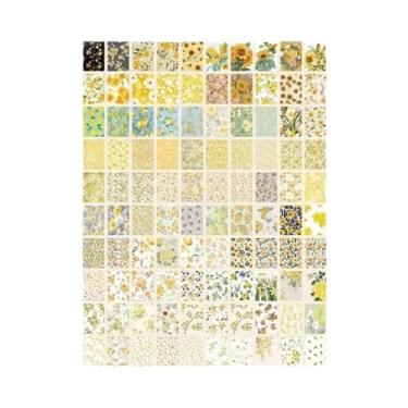 Imagem de Papel Para Scrapbook Com Padrão De Flores Coloridas 100pcs Vintage Flo