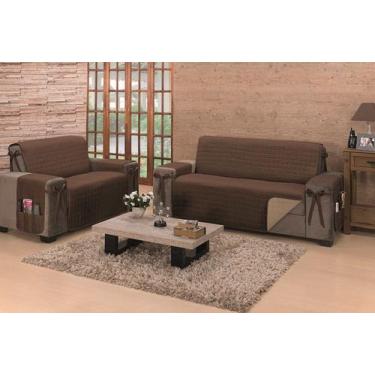 Imagem de Capa proteçao para sofa padrao fixo ou reclinavel de 3 lugares de algo