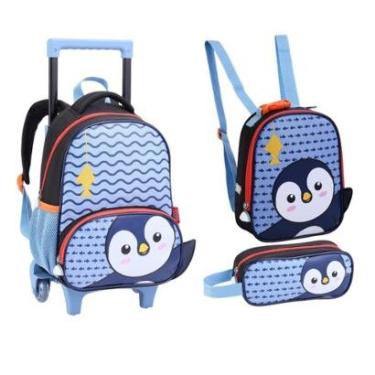 Imagem de Kit Mochila de Rodinhas Lancheira Estojo Creche ZOOP-Unissex