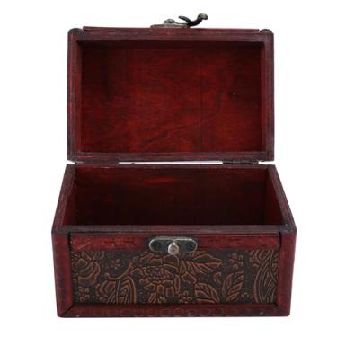 Imagem de Dioche Caixa de Joias Organizadora Portátil de Madeira Pu Estojo de Armazenamento de Joias Elegante retrô Estilo Europeu Design Clássico para Mulheres Meninas (6262C-01-6262 Nova Uva-Pequena)