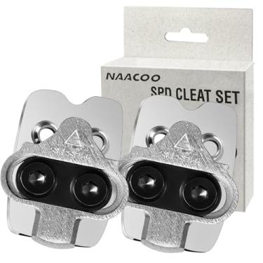 Imagem de NAACOO Chuteiras de bicicleta compatíveis com Shimano SPD SM-SH51/SH56 Cleats para Spining Peloton Indoor Cycling Clips & Mountain MTB Bike Shoes Conjunto de clipes de bicicleta