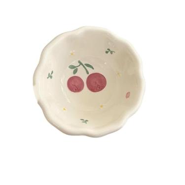 Imagem de Tigelas de arroz domésticas de cerâmica pintadas à mão com cor sob o esmalte podem ser tigelas de sobremesa de micro-ondas - tigelas de sopa de 21,8 cm.