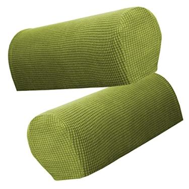Imagem de WeiLaiKeQi Conjunto de 2 Protetoras Premium E Elásticas para Apoio de Braço de Sofá, Verde