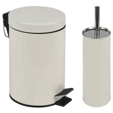 Imagem de Conjunto ágata Lixeira 3l E Escova Para Vaso Sanitário - Mor