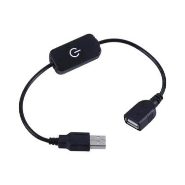 Imagem de Cabo De Extensão Com Interruptor Dimmer Rotativo USB 5V Para Luzes LED