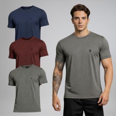 Imagem de Kit 3 Camisetas Masculinas Basica Dry Passeio e Treino-Masculino