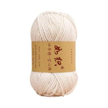 Imagem de Fio De Crochê E Tricô 100g 85M 65% Algodão Linha De Lã Artesanal Para 