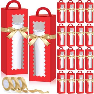 Imagem de Windyun 100 caixas de presente de copo alto com fitas a granel, alça de janela para 850 g, 567 g, 473 g, 340 g, caixa de presente transparente para embalagem de sublimação, embalagem de embalagem