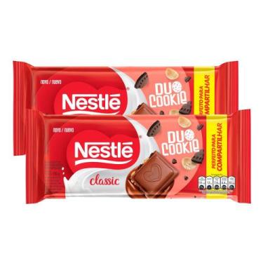 Imagem de Kit 2 Chocolate Nestlé Classic Duo Cookie 150g