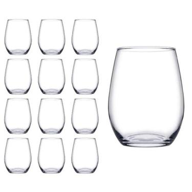 Imagem de 12 Copos de Vidro Transparente Redondo 440ml Amber Bellagio - DONA LAU