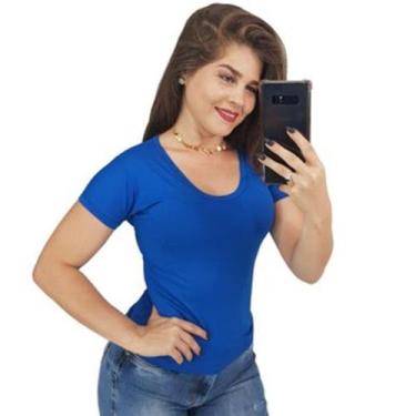 Imagem de Blusas Femininas Basiquinha Gola O Manga Curta Lindas Cores - Mon Cher