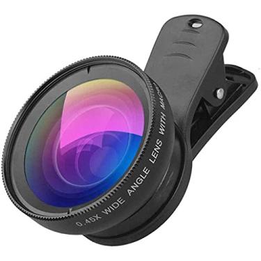 Imagem de Lente de câmera de telefone Feiyx, 0,45X universal ultra grande angular 12,5X macro efeitos especiais câmera externa lente de telefone celular fotografia escurecer, para smartphones iOS, telefones