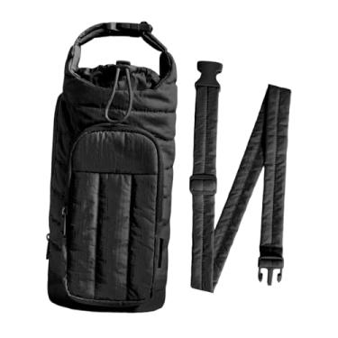 Imagem de menolana Bolsa para Garrafa de Água com Acessórios e Bolso para Celular, Ideal para Caminhadas, Academia e Trilhas ao Ar Livre. Perfeita para Homens Mulheres, Preto