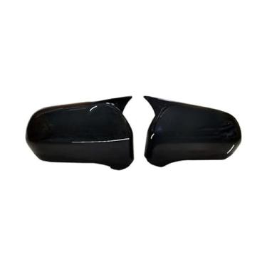 Imagem de Capa do espelho lateral retrovisor do carro compatível com Honda Civic 8th 2005-2011 Asa Cap Adesivo Porta Vista Traseira Caso Guarnição Fibra de Carbono Look Preto(Black-Not Light)