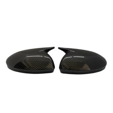 Imagem de Par de capa para espelho retrovisor de carro, compatível com dacia sandero 2021-2024, tampa de asa, porta externa, retrovisor, guarnição(Carbon Look)