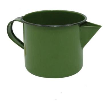 Imagem de Caneca Leiteira Fervedor Café Rústica Esmaltada 1L Verde - Metallouça