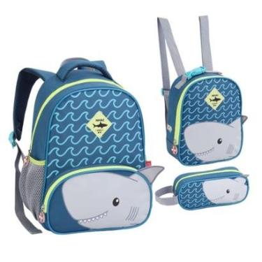 Imagem de Kit Mochila Lancheira Estojo de Costas Creche ZOOP-Unissex