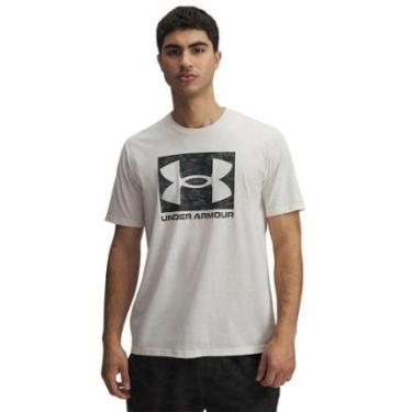 Imagem de Camiseta de Treino Under Armour ABC Camo Boxed Masculina P Bege-Masculino