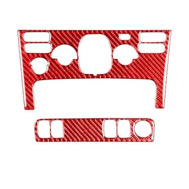 Imagem de REPOYUL Adesivos de painel de ar condicionado de carro de fibra de carbono compatíveis com Volvo XC90 2003-2014, acessórios interiores de carro de fibra de carbono real (tipo A)