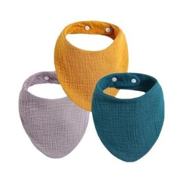 Imagem de Conjunto De Babadores De Algodão Macio Para Bebês Com Botão Ajustável,