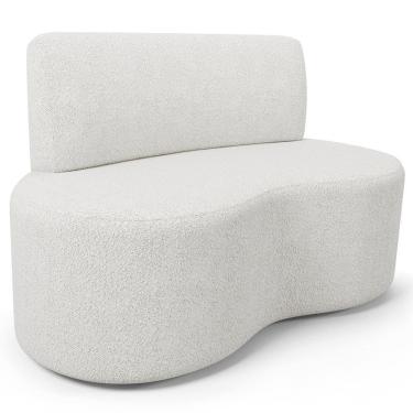 Imagem de Sofá 2 Lugares Orgânico Para Sala De Estar Living Larissa L02 Bouclê Branco - Lyam Decor