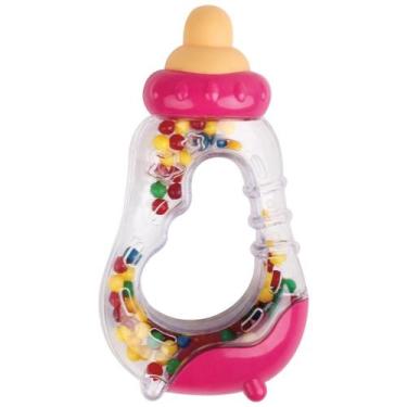Imagem de Mordedor E Chocalho Mamadeira Rosa - Buba
