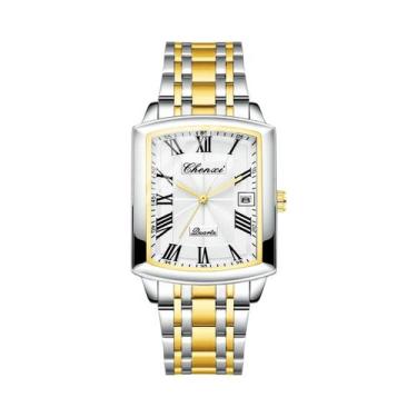 Imagem de Relógio De Quartzo Unissex De Luxo À Prova d'Água Com Mostrador Quadra