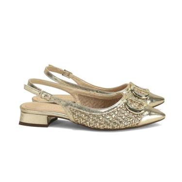 Imagem de Scarpin Slingback Baixo Ouro Light Napa Salto 3cm Chic