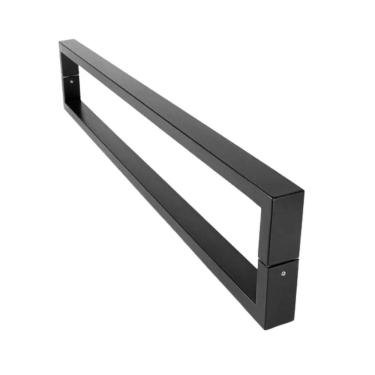Imagem de Puxador Porta Duplo Alça 600 Mm Inox Preto Fosco 40X20 60 Cm