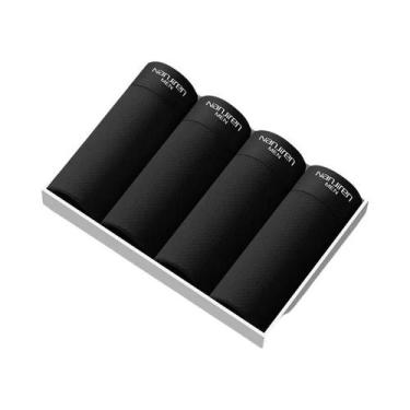 Imagem de Cuecas Boxer Masculinas plus Size Pretas De Seda Gelada, Kit Com 4 Peç