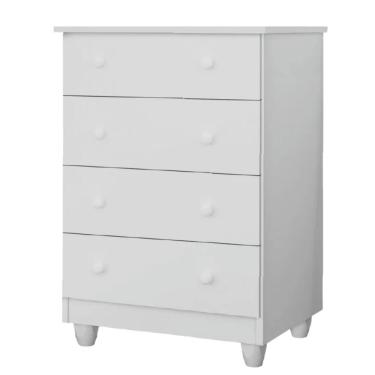 Imagem de Cômoda Infantil Para Quarto Bebê 4 Gavetas Lara Branco J&A